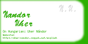 nandor uher business card
